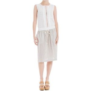 MAX STUDIO Striped A-Line Odette Skirt, Midi Sz S